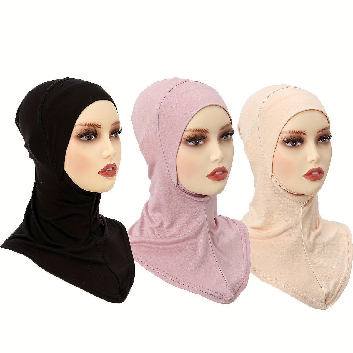 3-to'plamli to'liq rangli polyester hijab shalvlar nafas oladigan, quyoshdan himoyalovchi, cho'zilmaydigan