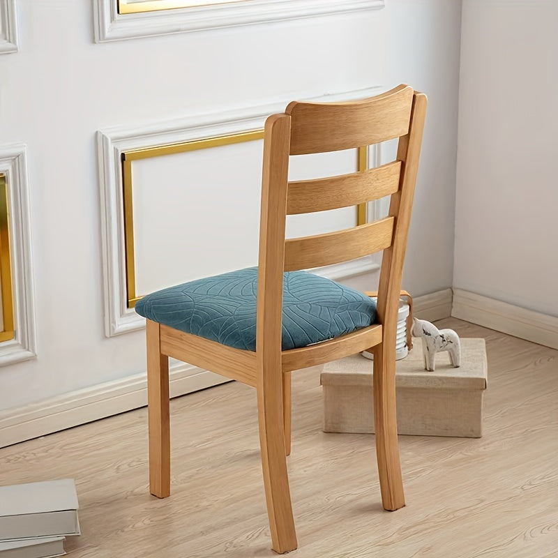 Stretch Chair Cover Polyester Natural Wood Finish All-Season Dining Room Seat Protector