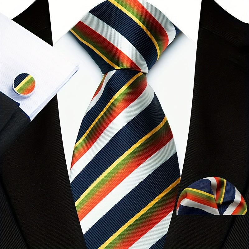 Мужской набор аксессуаров для моды: галстук, носовой платок, запонки для подарка