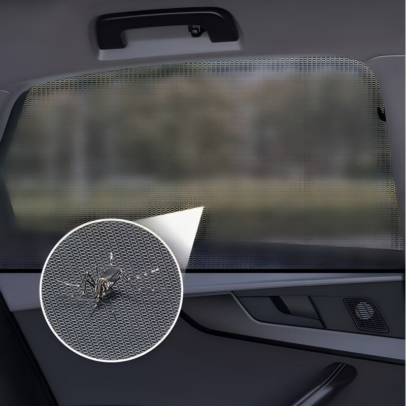 2/4 dona Avtomobil oynasi pardasi qora polyester maxfiylik quyosh nuri himoyasi old va orqa