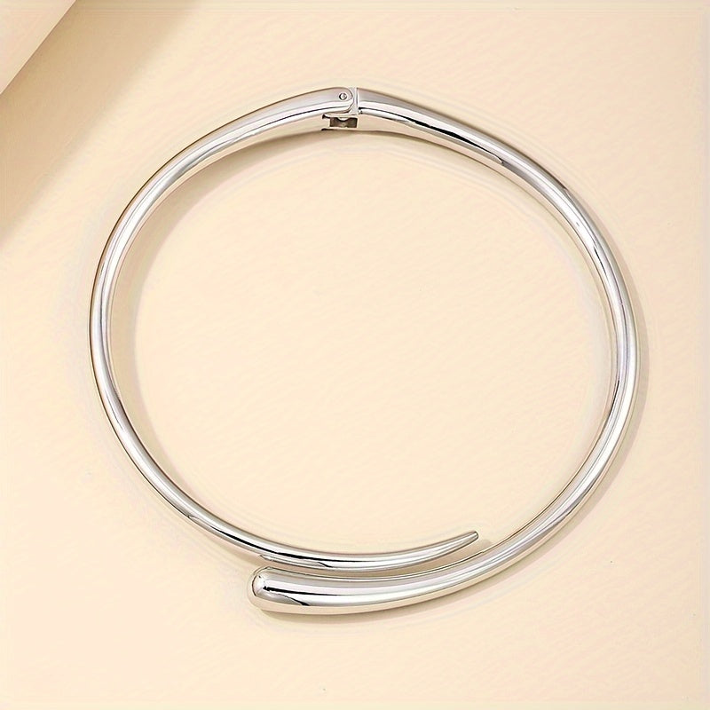 Punk-Inspired Metal Choker Necklace Open Collar Edgy Jewelry for Nightclub