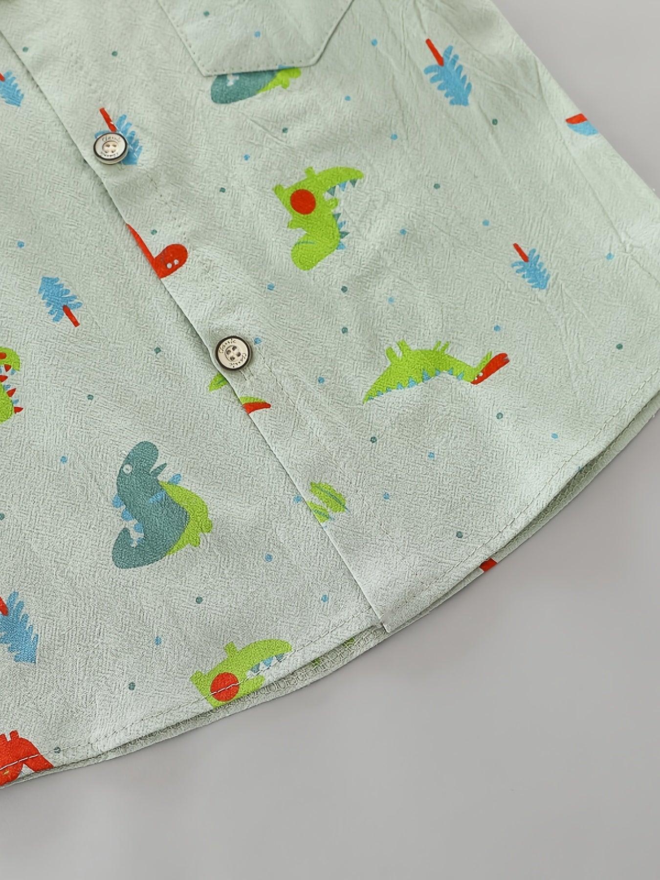 Toddler Boys' Cotton Dinosaur Print Short Sleeve Shirt and Elastic Waist Shorts Set