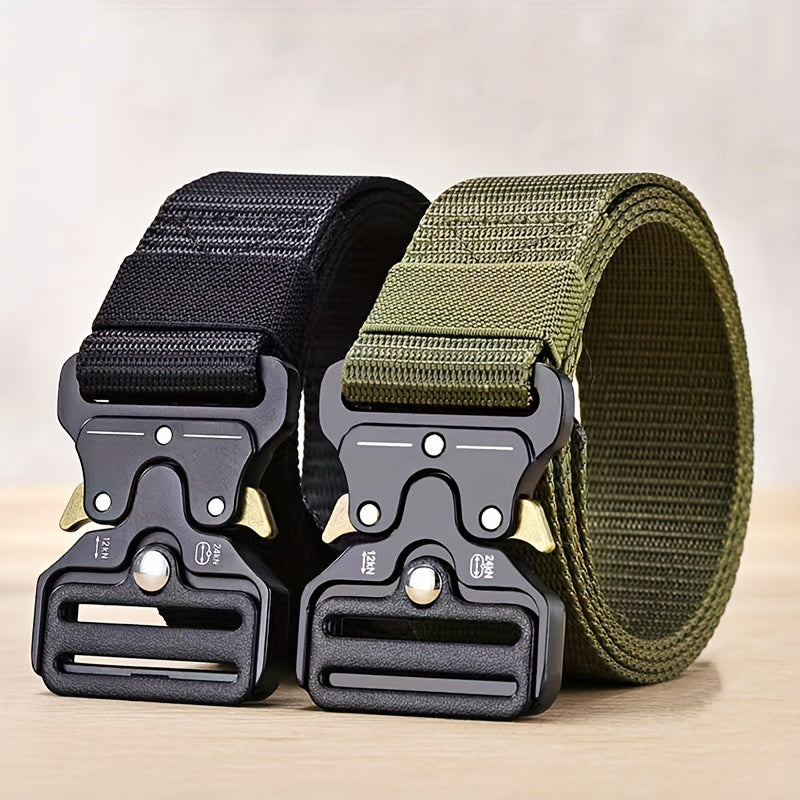 Unisex Tactical Belt with Automatic Buckle for Casual Outdoor Wear