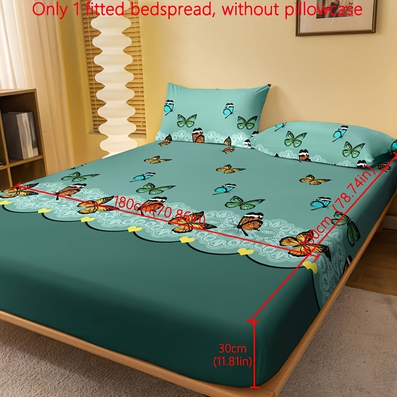 Red Rose Print Fitted Sheet Deep Pocket Mattress Protector Bedding