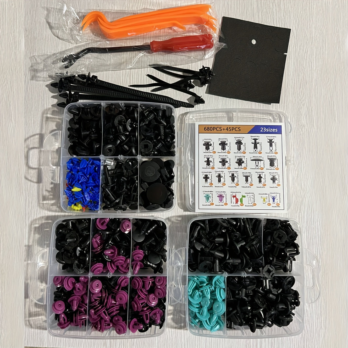 Car Bumper Clips Set 680Pcs 725Pcs Plastic Fasteners Repair Kit