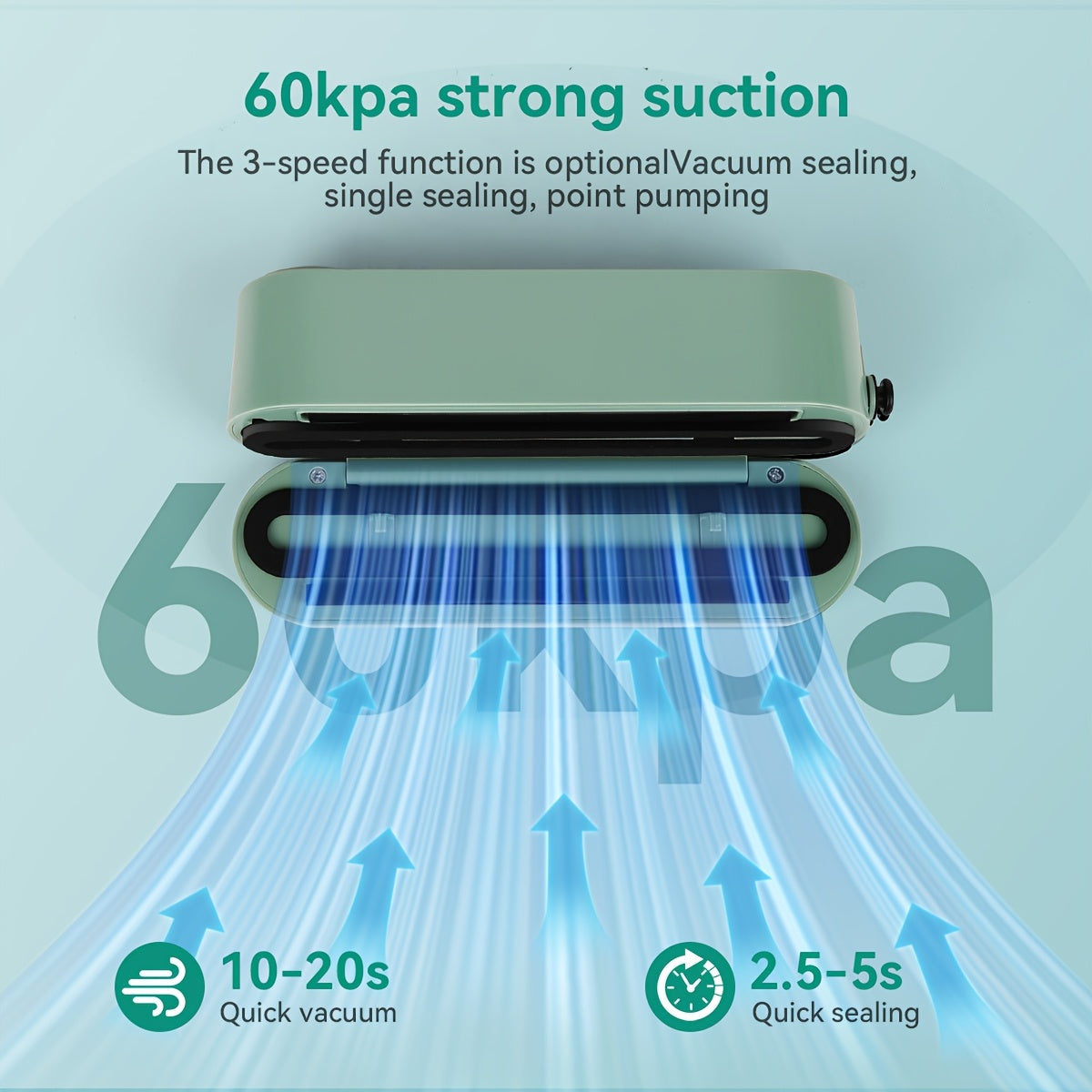 Portable food sealing machine 1200mAh automatic sealing system USB rechargeable for kitchen outdoor