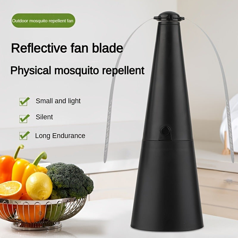 Портативный уличный вентилятор для летающих насекомых, работает на батарейках, съемный
