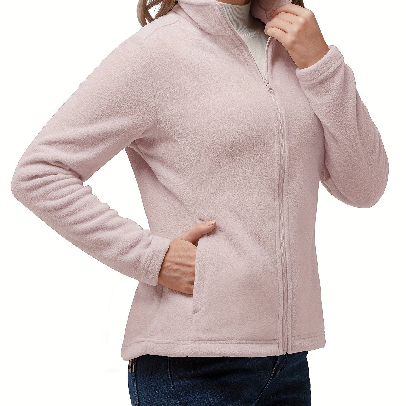 Women’s Fleece Jacket Full-Zip Warm Soft Polar Plus Size Winter Coat