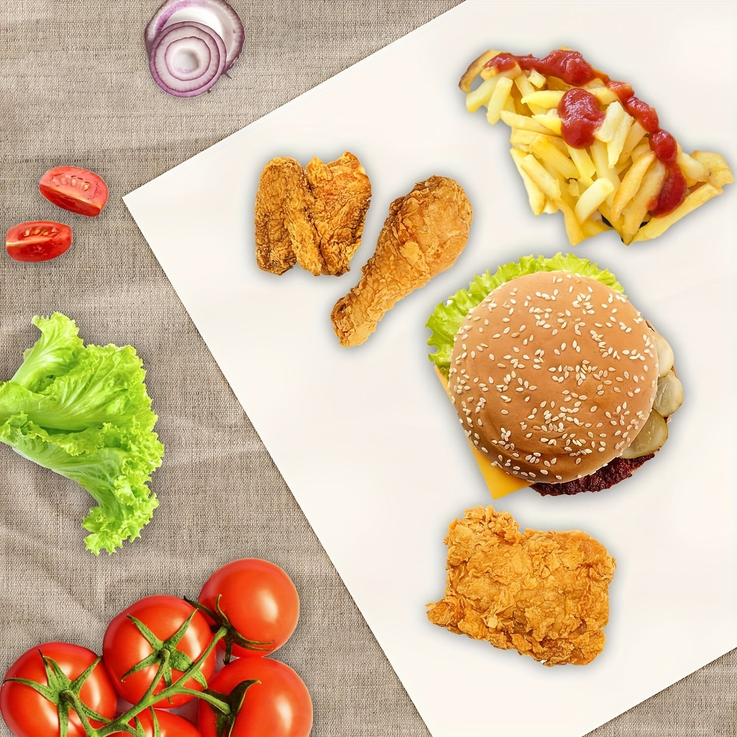 50 шт. подложки для аэрогриля для впитывания масла, антипригарное корзина, сэндвичи