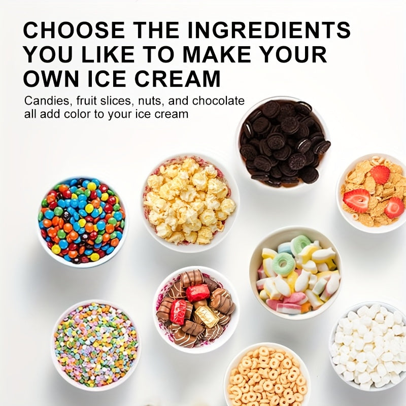 Mikser uchun muzqaymoq tayyorlagich, ko‘k, muzqaymoq, sorbet, gelato bilan mos keladi, stakanlar, qoshiq, retseptlar bilan