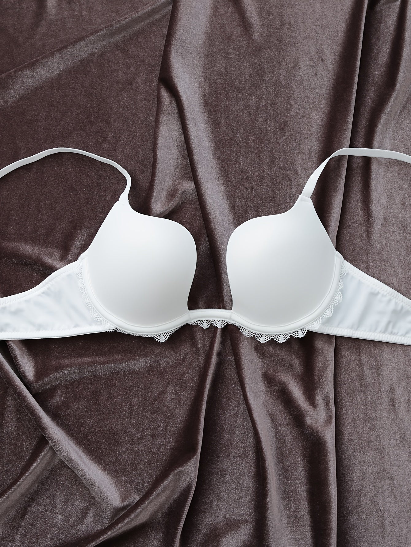 Women's Lace Trim Plunge Underwire Bra Comfortable Sexy