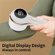 Cordless Fabric Shaver with Digital Display Rechargeable Lint Remover for Clothes Bedding and Upholstery