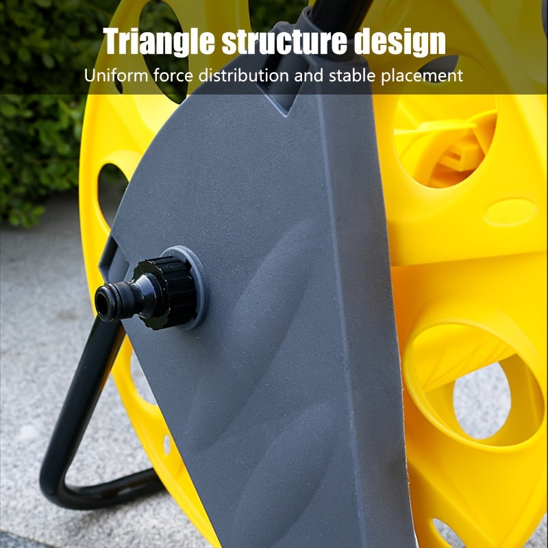 Тяжёлая садовая тележка для шланга с вращающейся ручкой для хранения и транспортировки