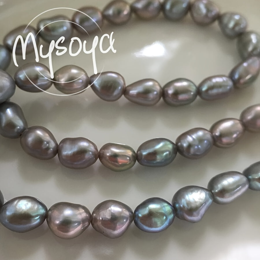 Natural Gray Freshwater Baroque Pearl Long Necklace for Men and Women