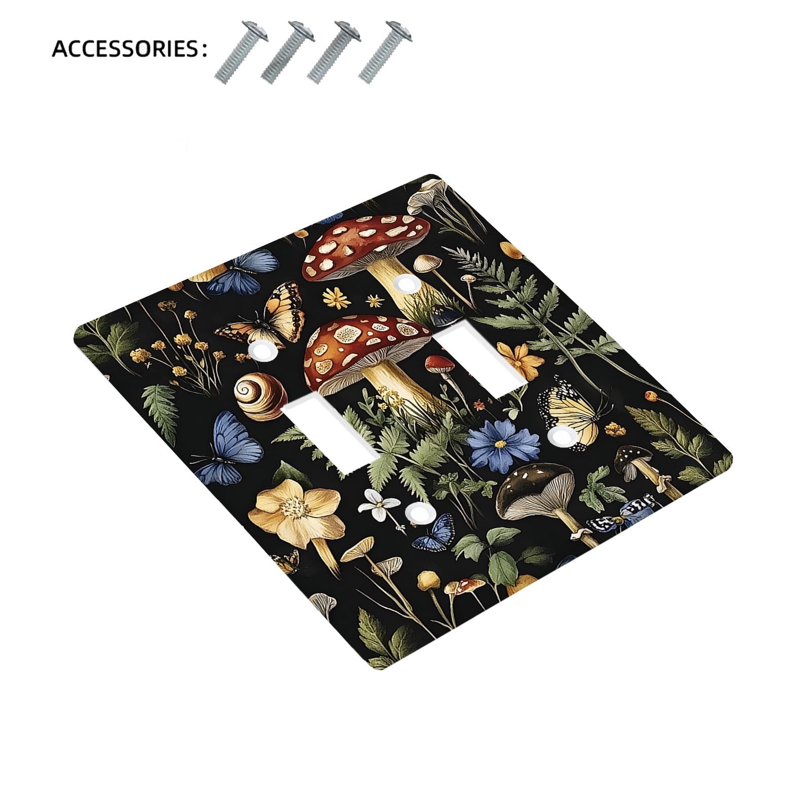 Mushroom Wall Plate for Bedroom and Kitchen Single or Dual Gang Power Outlet Cover