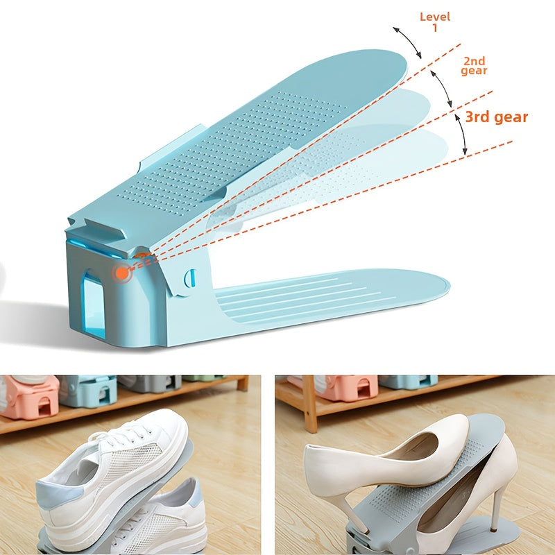 Double-Fold Shoe Rack with Removable Dividers Multi-Layer Storage Organizer