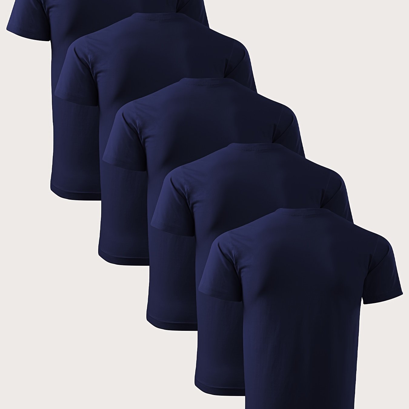 5 dona plus-size erkaklar uchun futbolkalar to'plami, yozgi sport va tasodifiy kiyimlar uchun mukammal, tez quriydigan va nafas oladigan mato bilan.