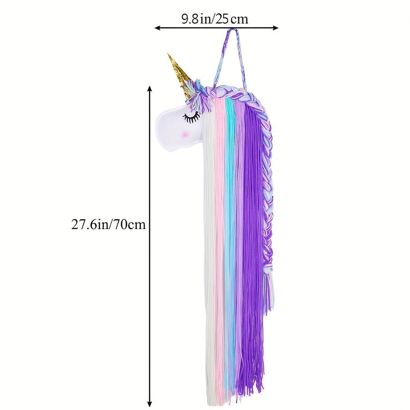 Set de lazo de pelo de unicornio y decoración de pared para niñas, accesorios para habitación infantil