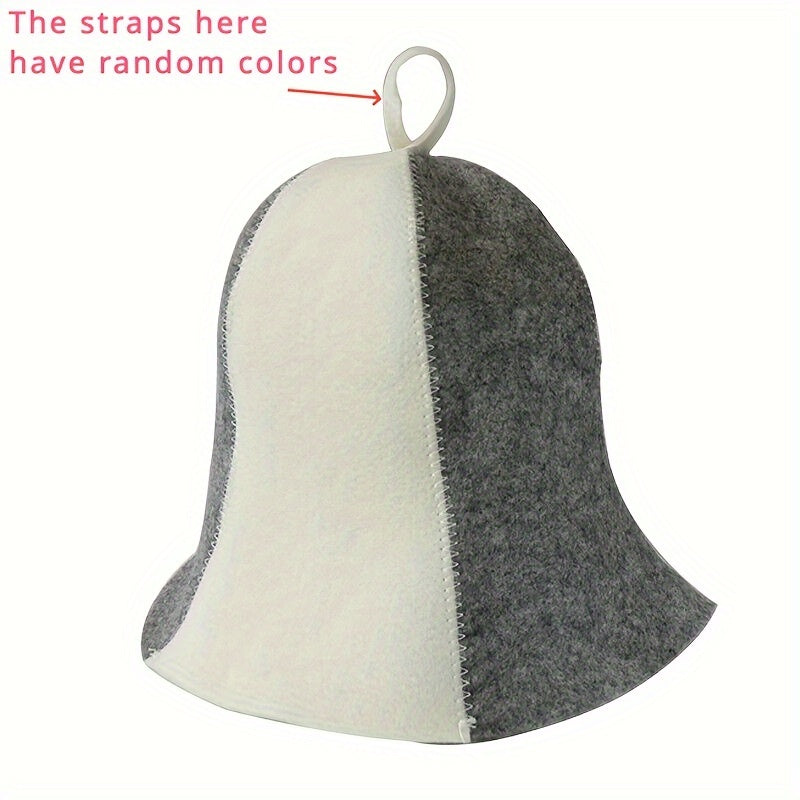 Felt Sauna Hat with Hanging Loop Quick-Dry Steam Bath Cap for Hot Springs