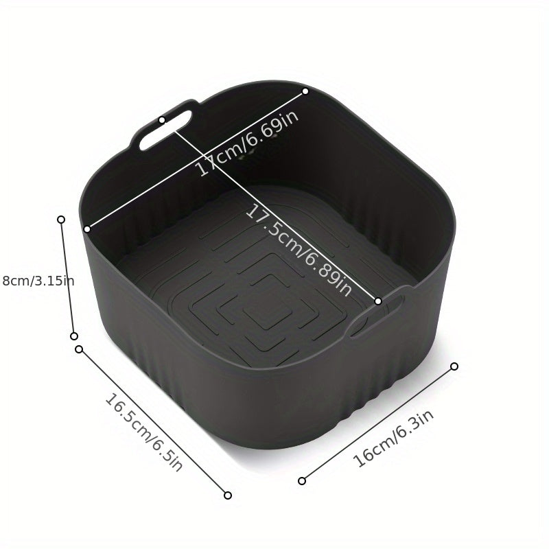 2 piezas de bandeja de silicona cuadrada para horno de freidora de aire accesorios