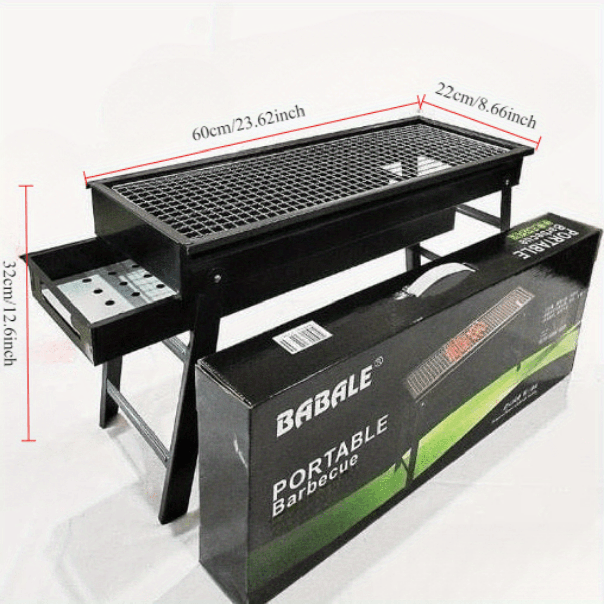 Folding Charcoal BBQ Pit with Pull-Out Design for Camping and Gatherings