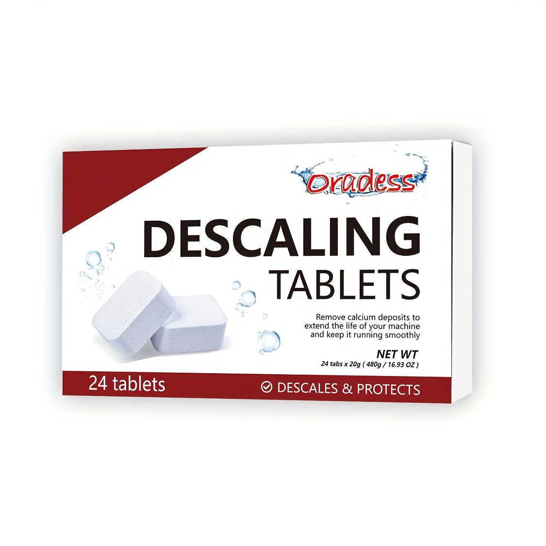 24 Pieces Descaling Tablets for Coffee Machines and Kettles 20g Individually Wrapped