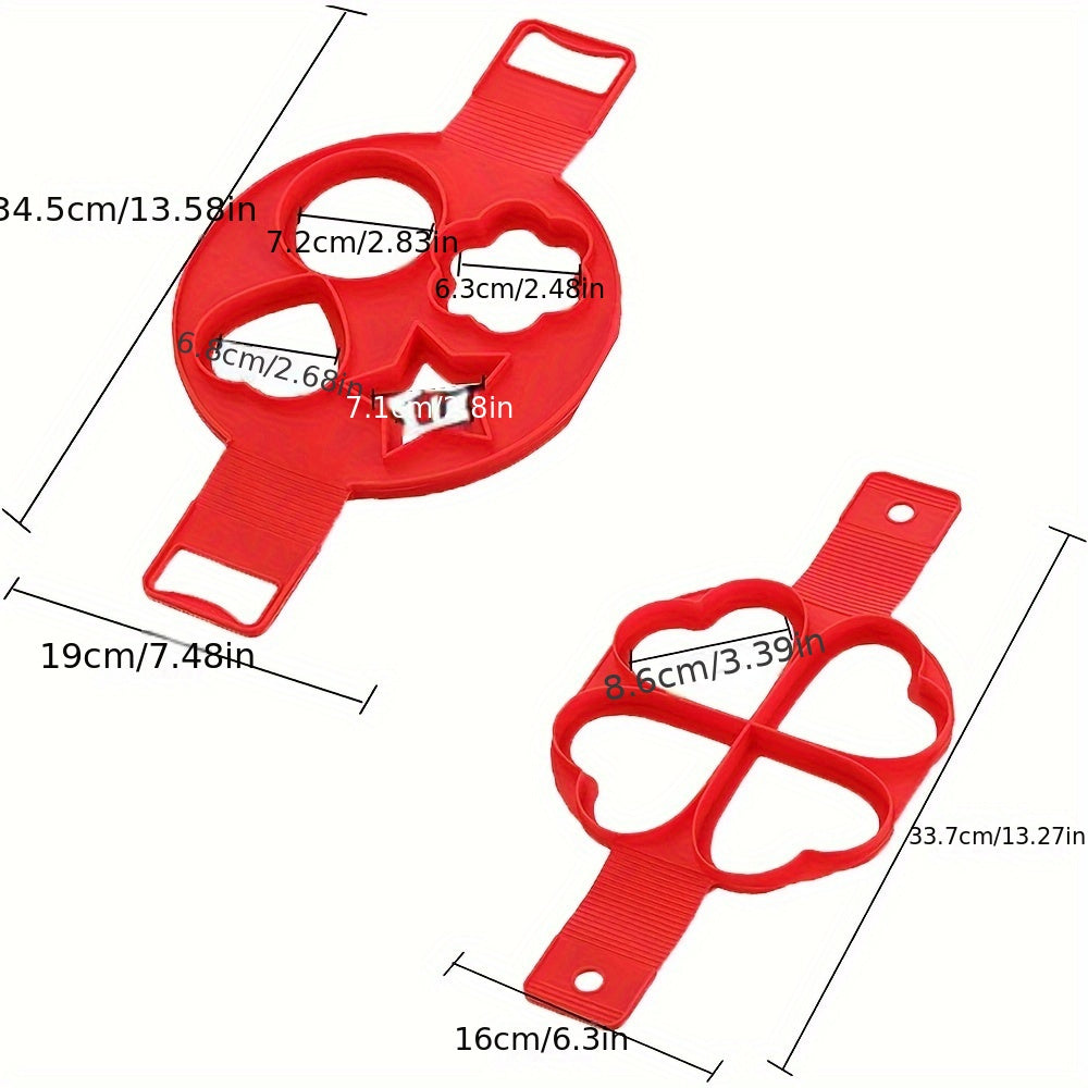 Silicone Egg Omelet Mold Flower Heart Star Round Pancake Maker Kitchen Supplies