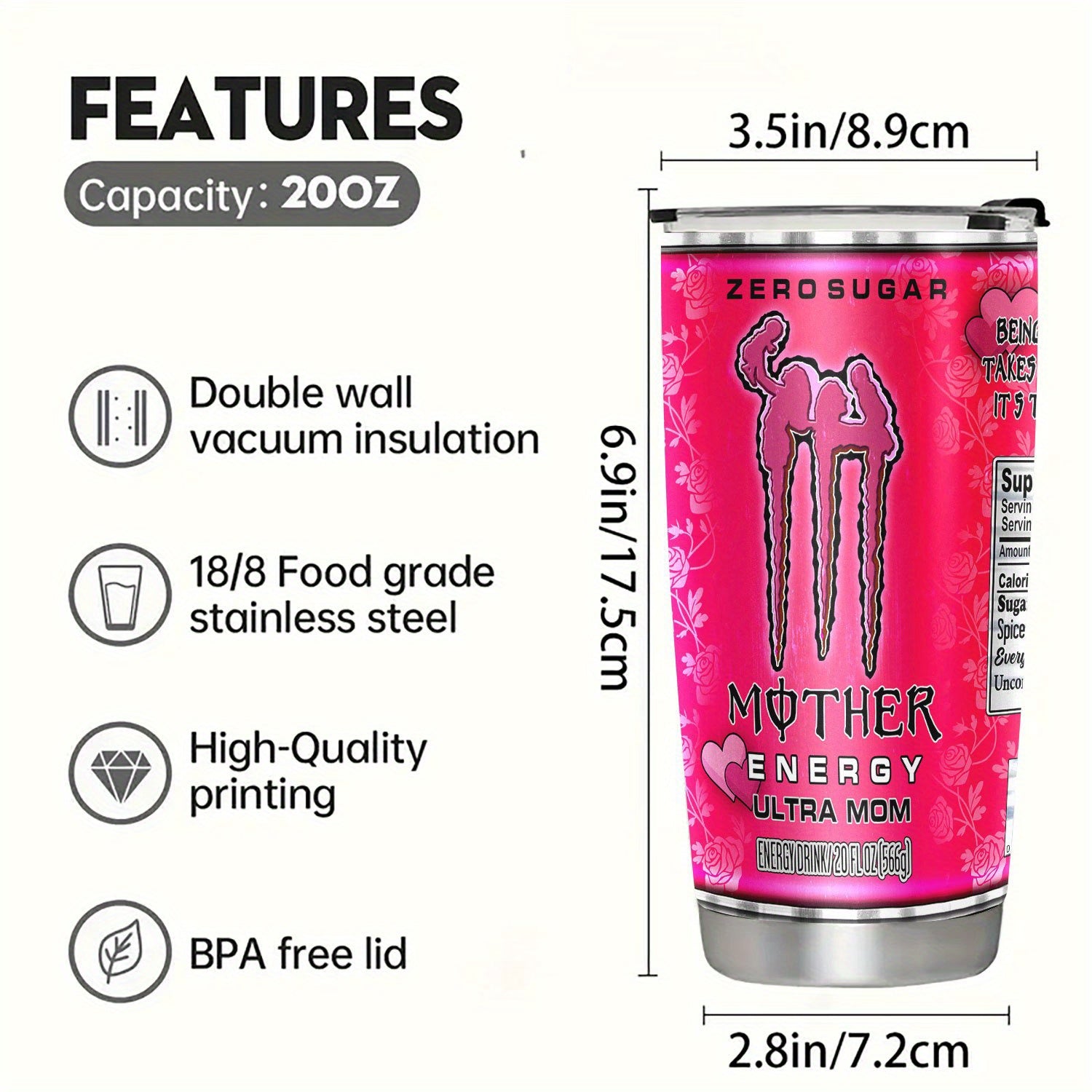 Taza de viaje aislada de acero inoxidable de 20 oz para bebidas calientes y frías con tapa para regalos