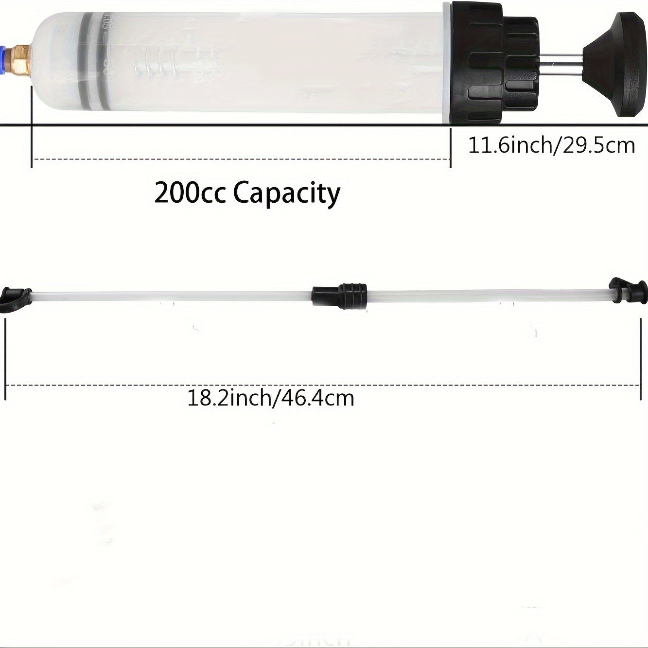 Manual Oil Change Syringe with Hose 7oz Fluid Extractor for Cars, Trucks