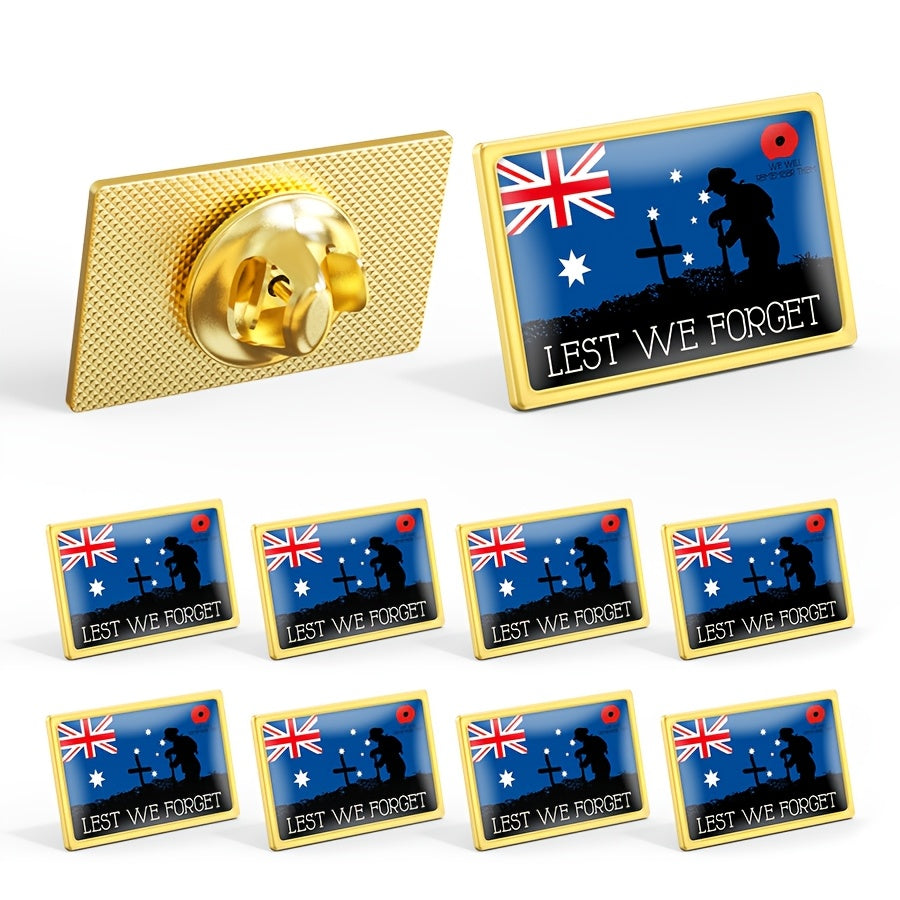 Set of 10 Memorial Veteran Lapel Pins Remembrance Brooches for Military Events