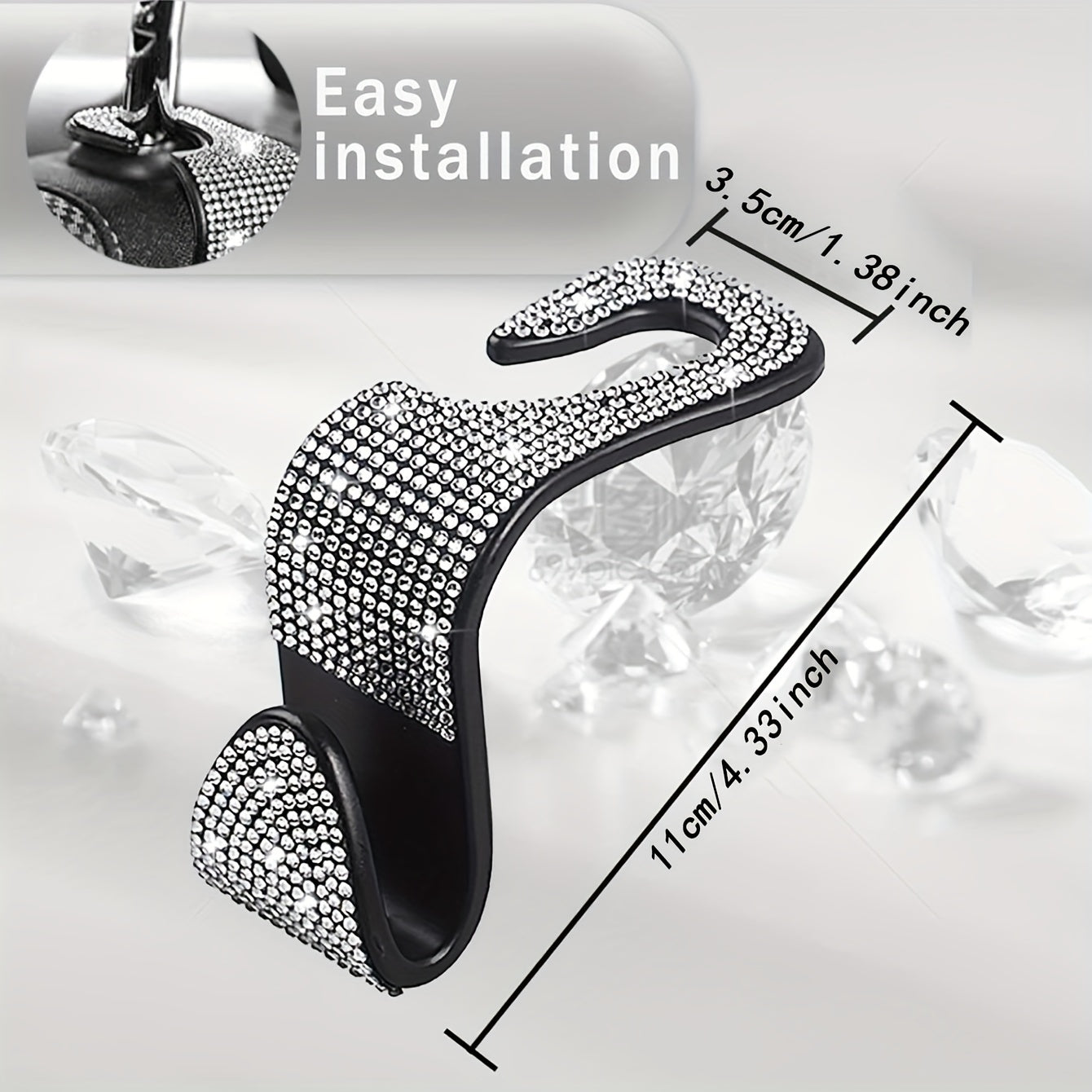 2 Pack Car Seat Headrest Hooks Plastic Durable Organizer Hangers for Bags