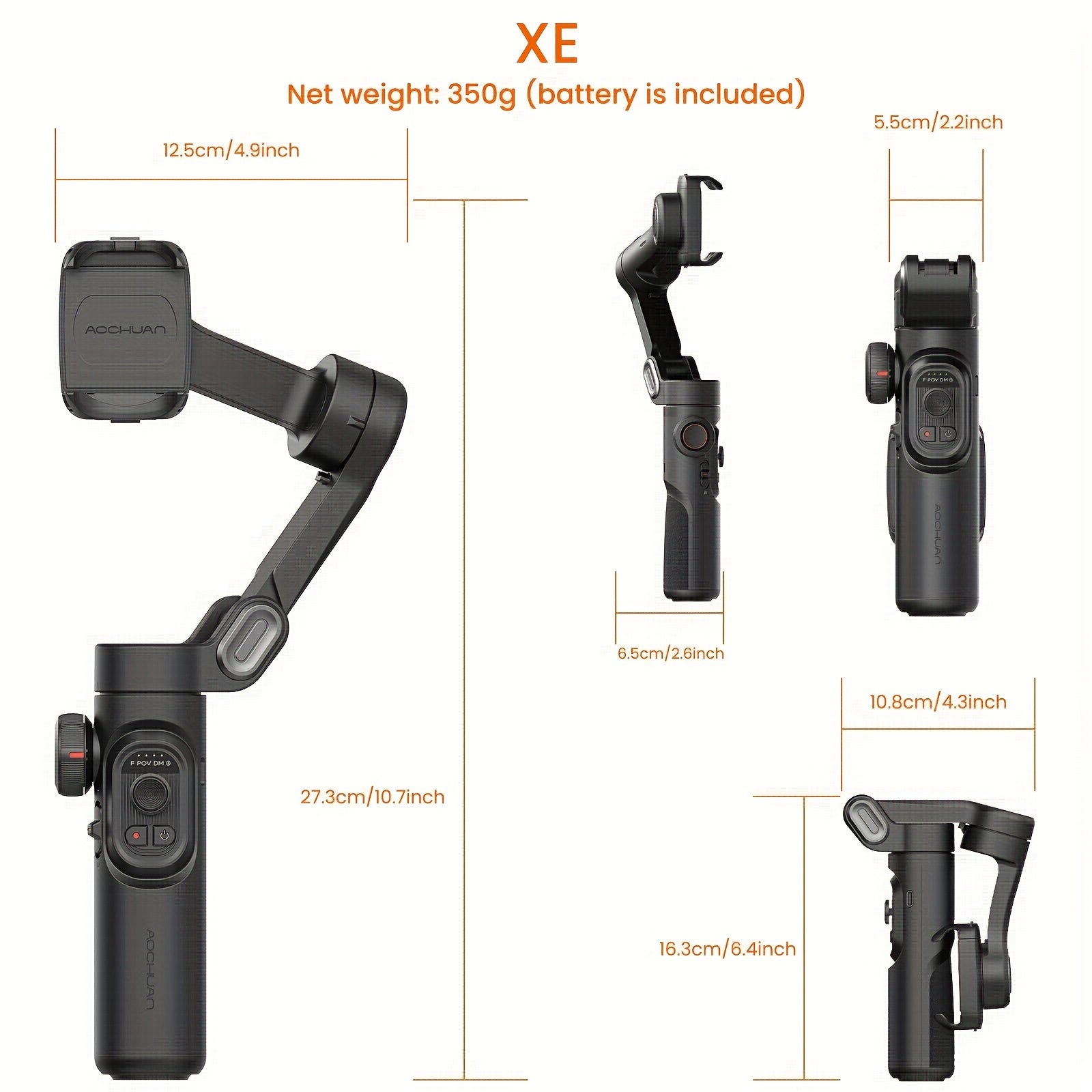 Phone Gimbal Stabilizer Kit for Android Phones with Extension Rod Follow Focus Inception Mode Vlogging