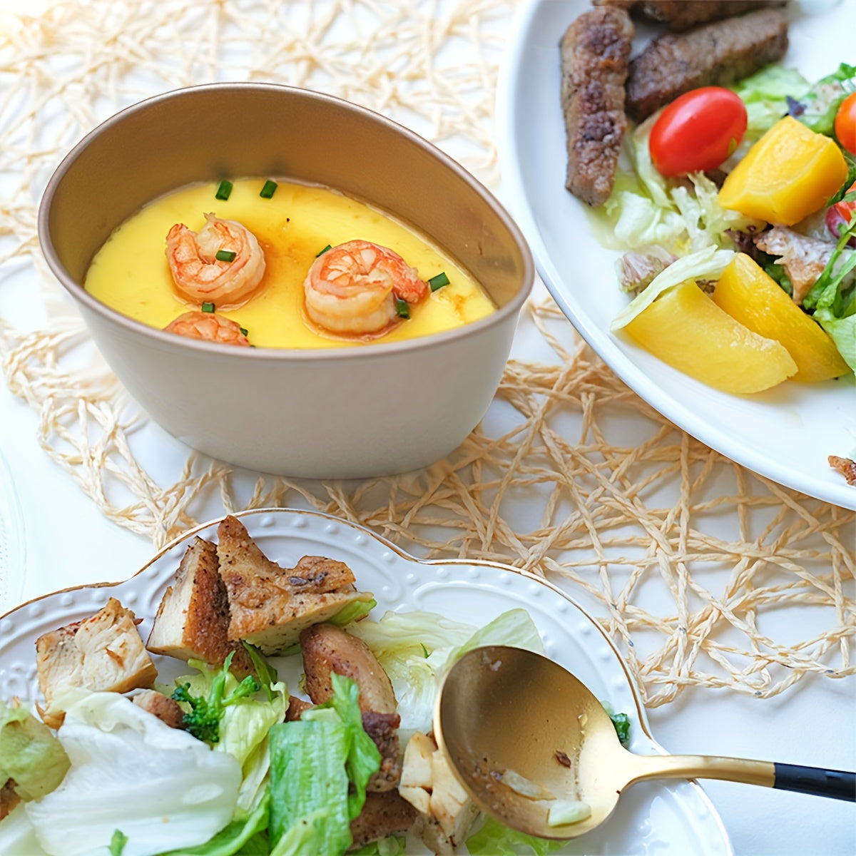 Carbon Steel Steaming Bowl Non-Stick Easy to Clean for Poached Eggs Custard Pudding