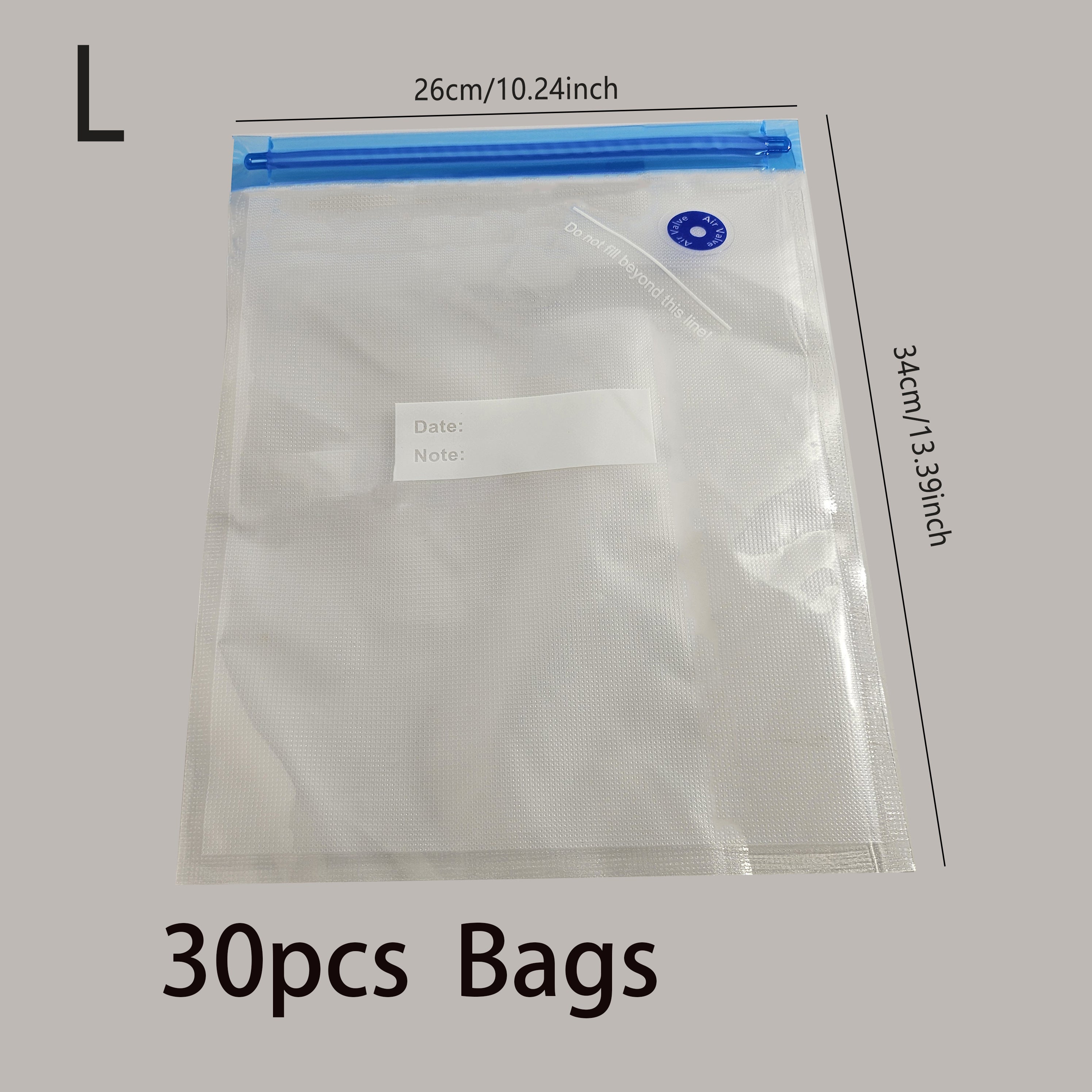 Vacuum Sealer Bags Set 30/50pcs Food Storage Large Medium Small Transparent PE