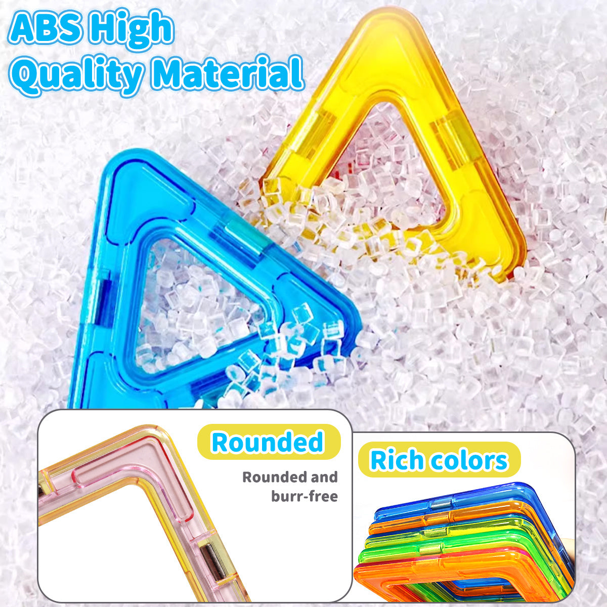 Set de bloques magnéticos para construir para niños, más de 30 piezas, juguete educativo STEM, grandes losetas magnéticas