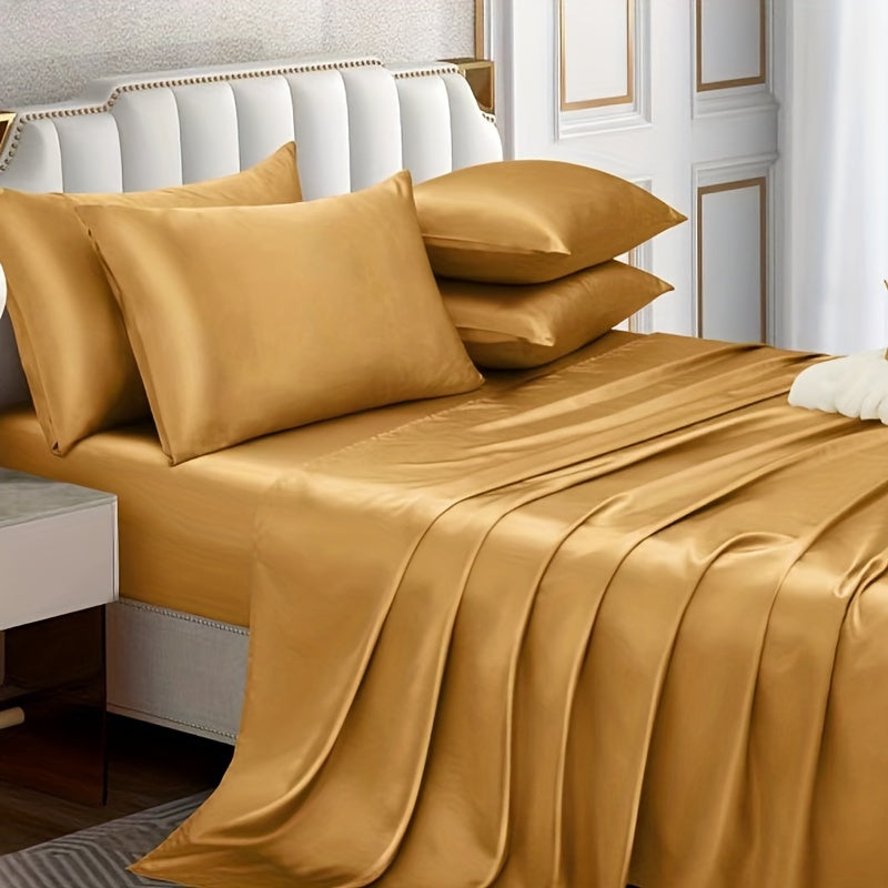 Queen Satin Pillowcase Cooling Breathable Polyester Envelope Closure Lightweight
