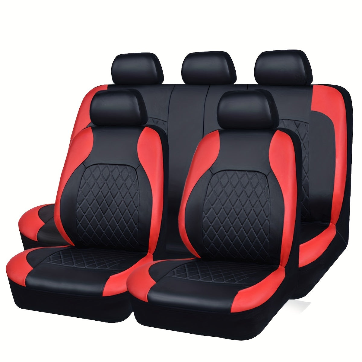 Luxury Quilted PU Leather Car Seat Covers for 5-Seater Vehicles