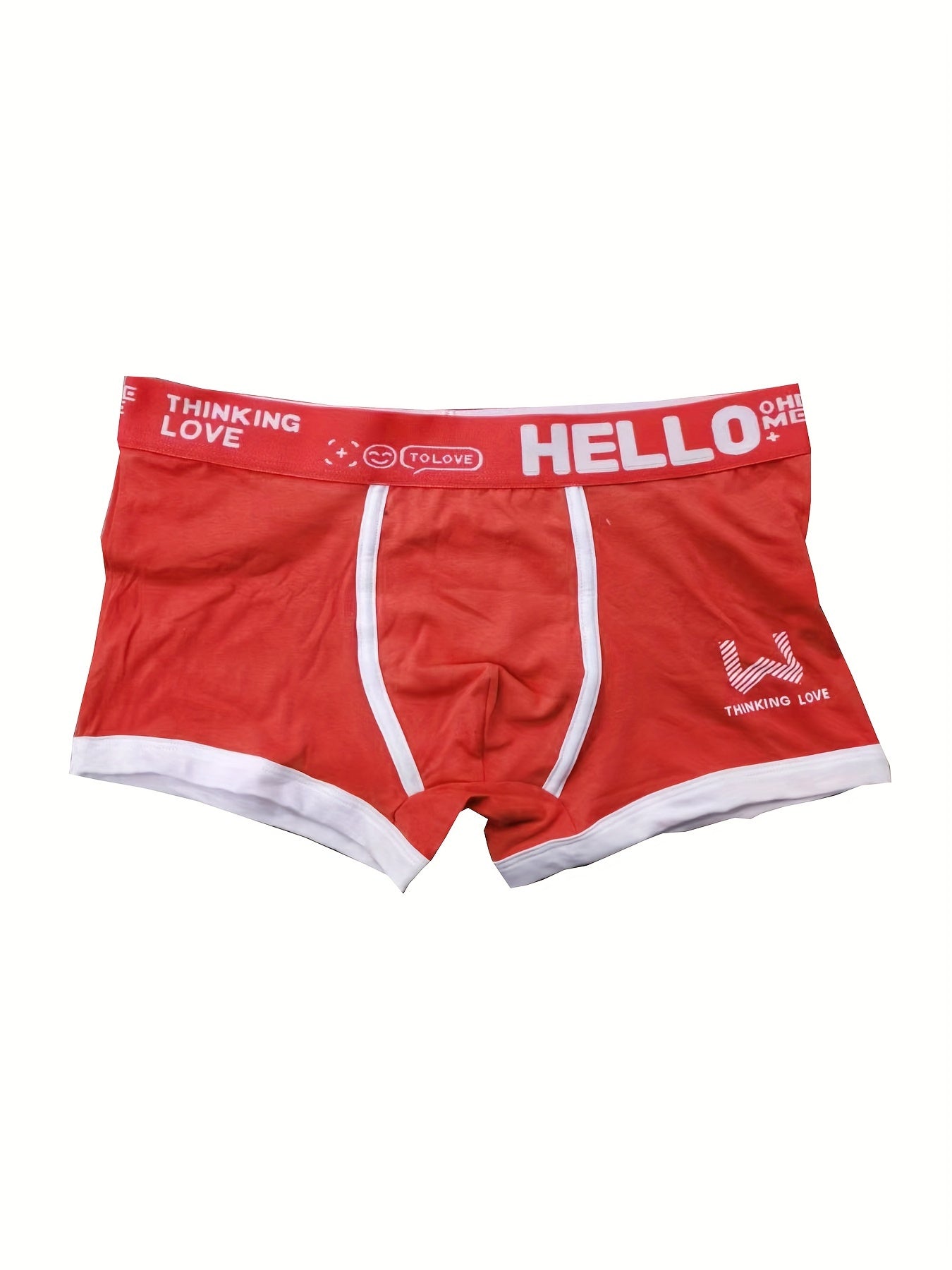 Men's Cotton Boxer Briefs Pack of 6 Alphabet Pattern Medium Stretch Knit Comfortable Underwear