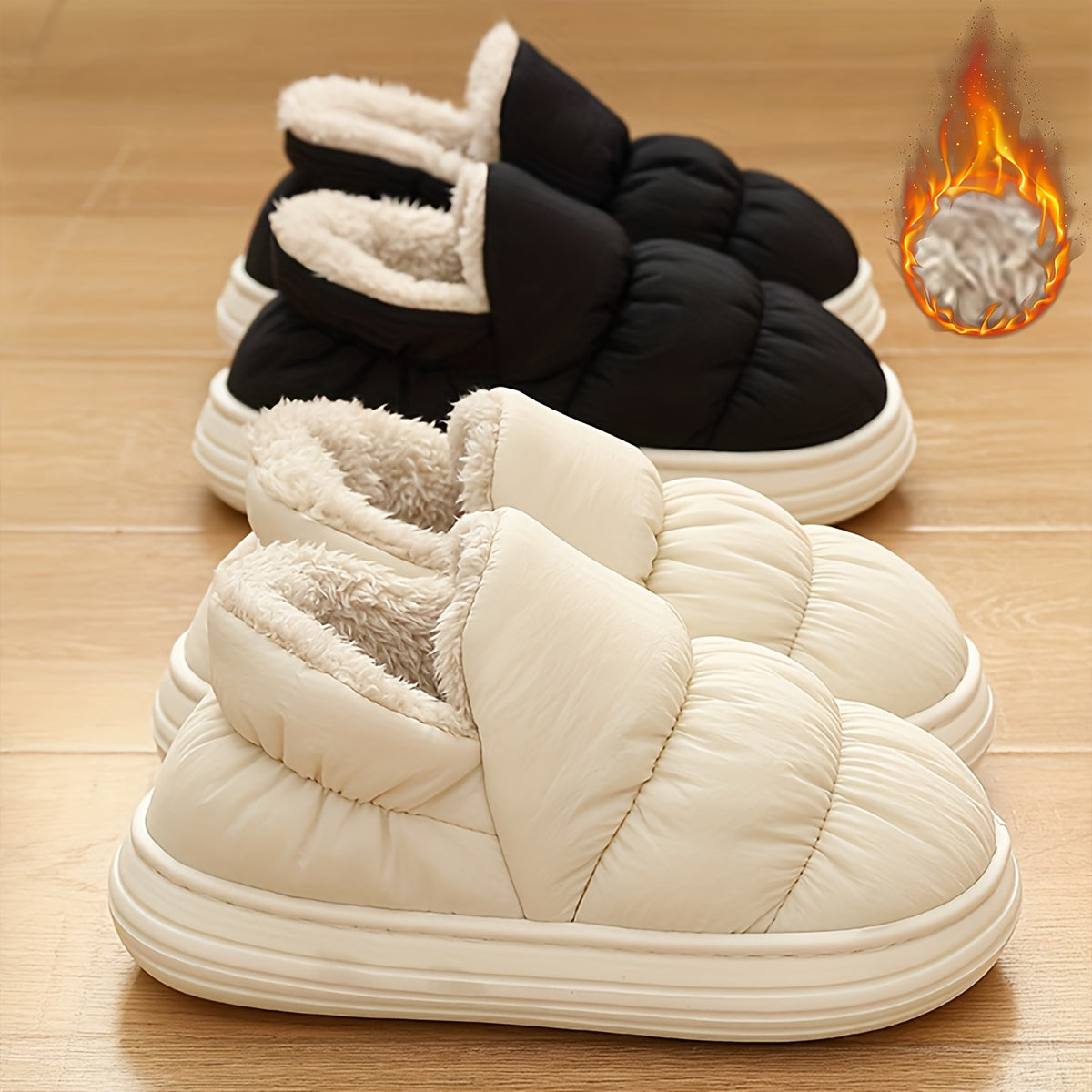 Women's Plush Lined Indoor Slippers Non-slip Cozy Warm Shoes