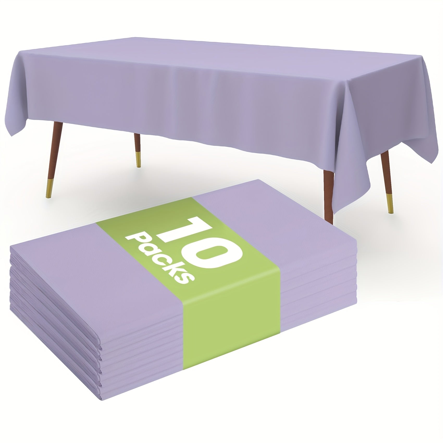 Pack of 10 Waterproof Plastic Tablecloths, Rectangular, Indoor & Outdoor Events
