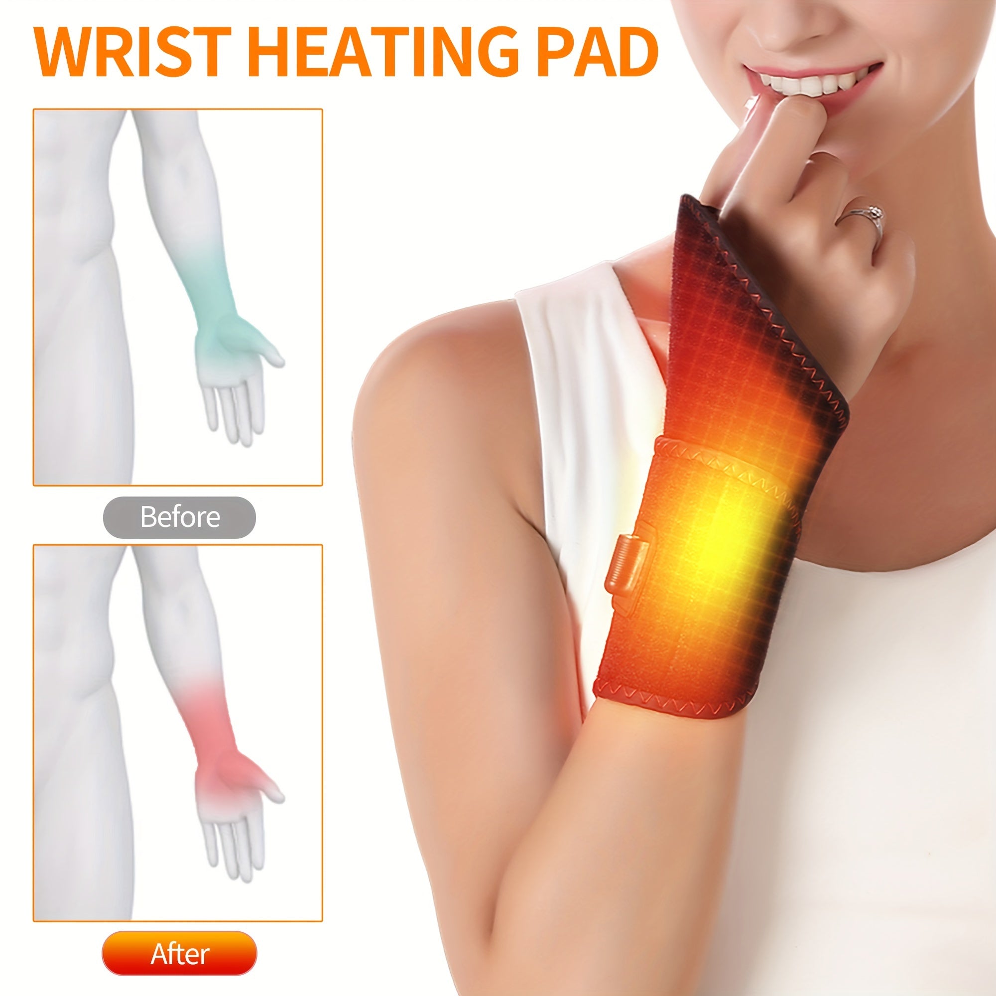 Подогреваемые рукавицы для рук, USB-ортез для запястья с вибрационным массажем 30 Вт