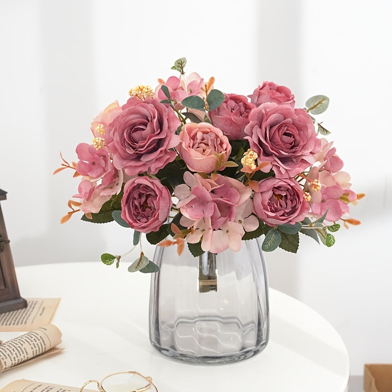 Artificial Flowers with Hibiscus Roses and Peonies for Home Decor Weddings and Gifts