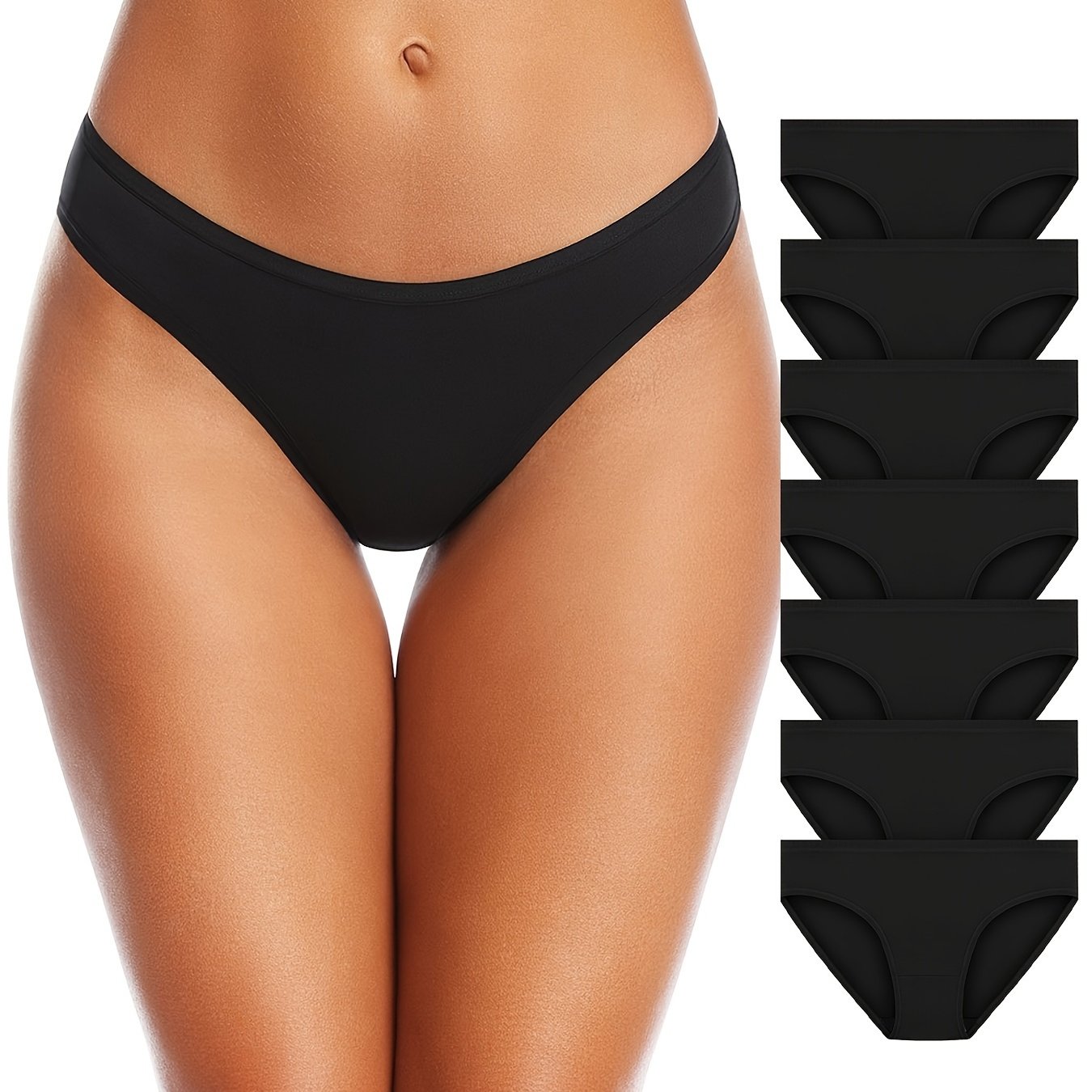 Women's Low Waist Cotton Briefs Pack of 7 Soft Stretchy Underwear for Women