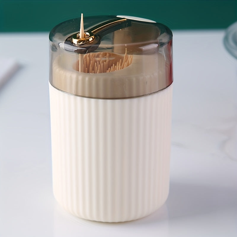 Toothpick and Dental Floss Dispenser with Automatic Release Press Type for Home Use
