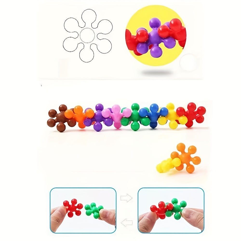 Set of 60/100/200 Plum Blossom and Snowflake Building Blocks for DIY Interlocking Puzzles Educational Toy