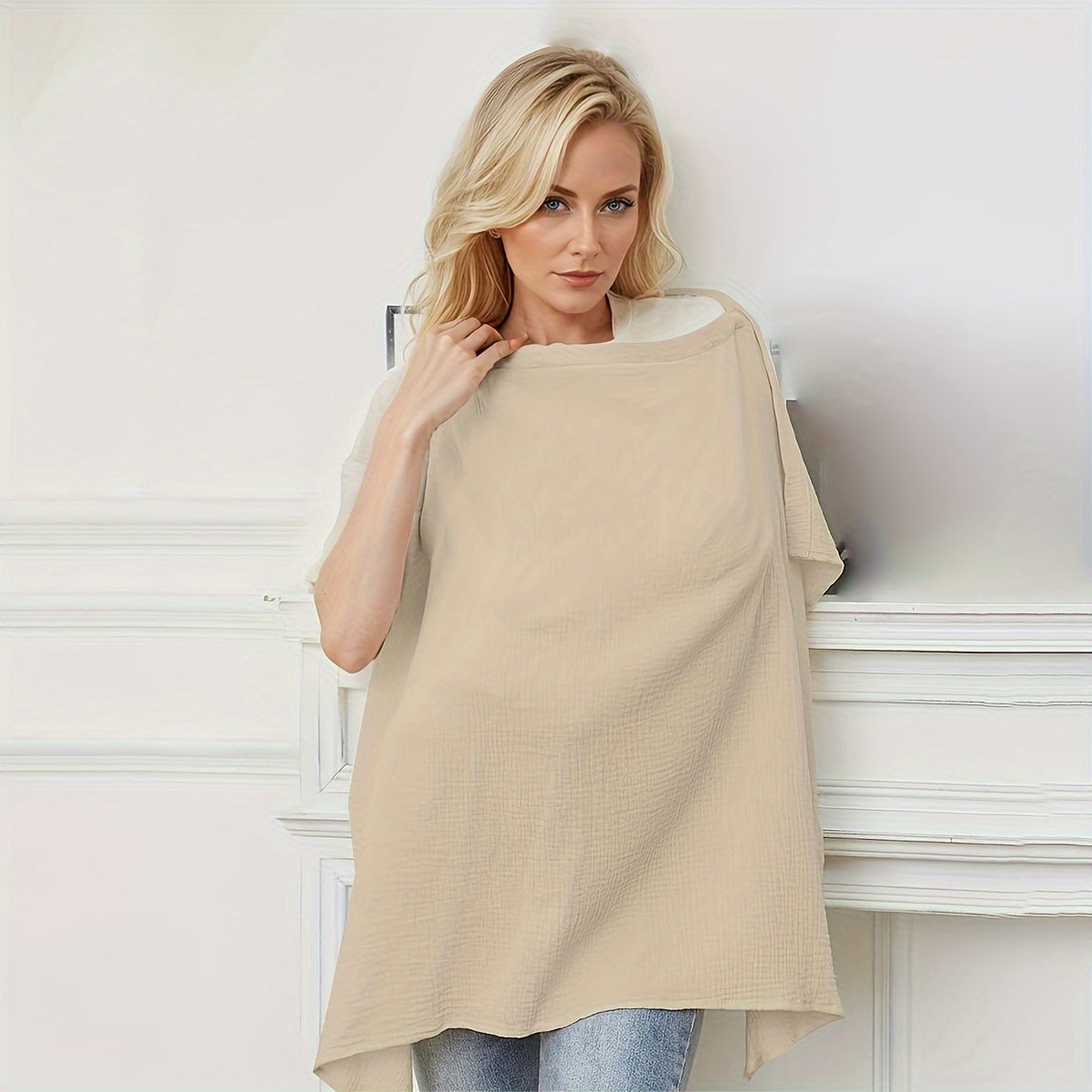 Ayollar uchun ko'krak emizish uchun qopqoq, yengil, nafas oladigan, ko'p funksiyali, avtomobil o'rindig'i va bolalar aravachasi uchun quyosh nuri soyasi