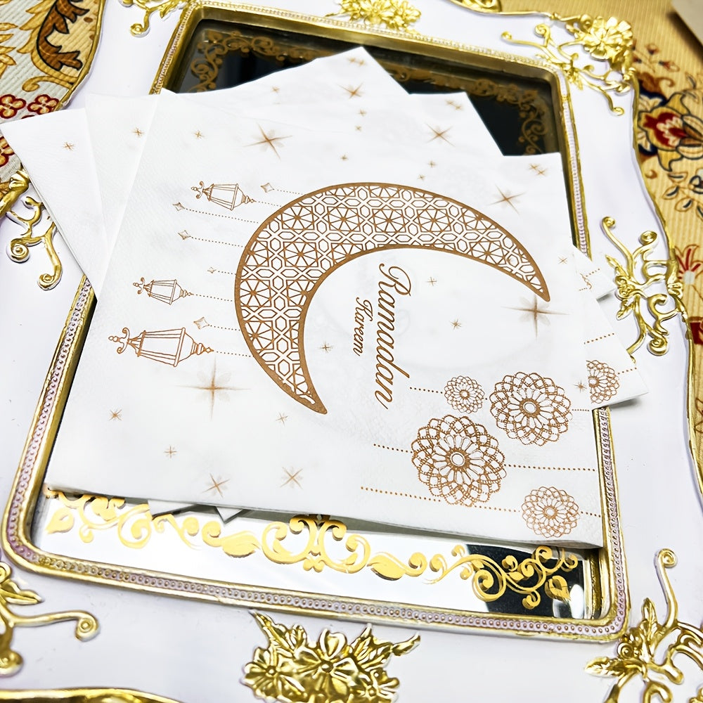 Pack of 20 Disposable Ramadan Table Mats Lanterns Moons 13x33 cm