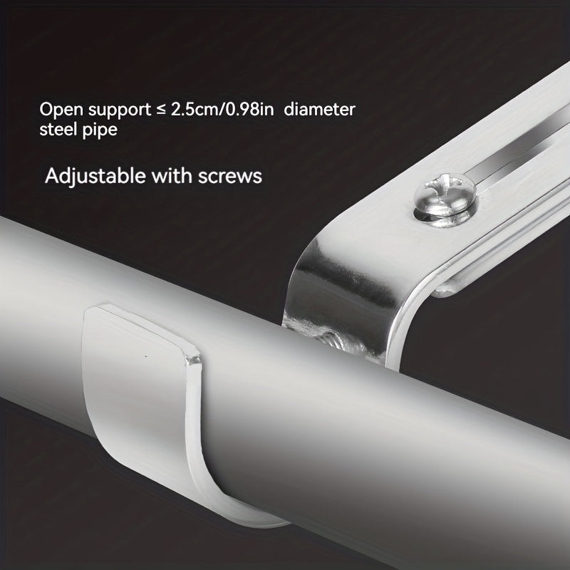 Set of 2 Black Cast Iron Curtain Rod Holders Wall Mount Brackets