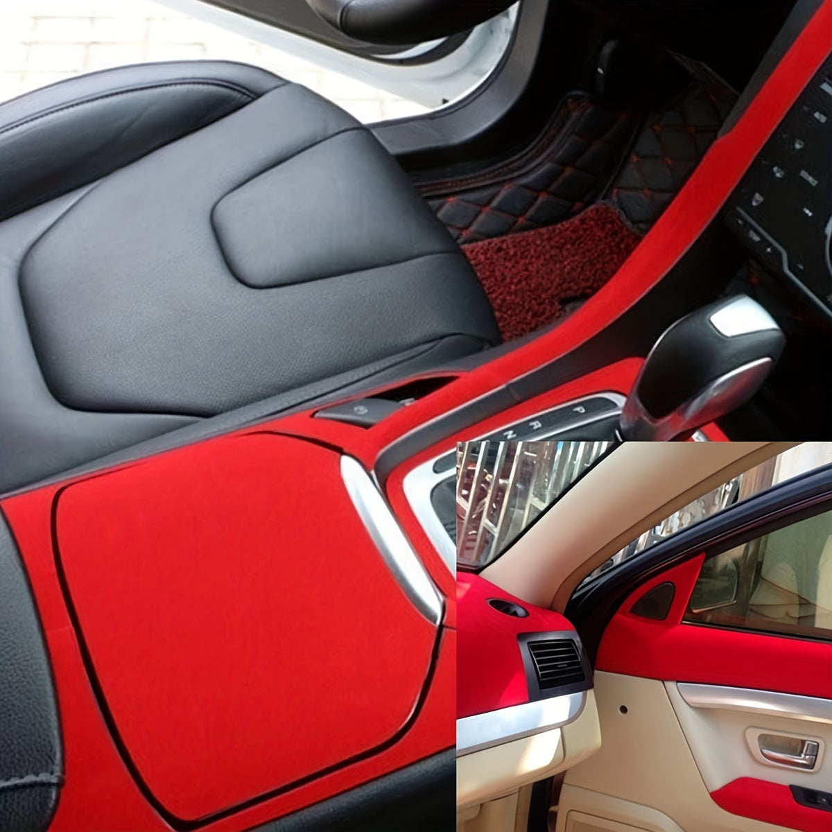 Self-Adhesive Velvet Felt Sticker Roll 1.2mm Black Red Gray Decorative Fabric for DIY Crafts Jewelry Boxes Car Interior