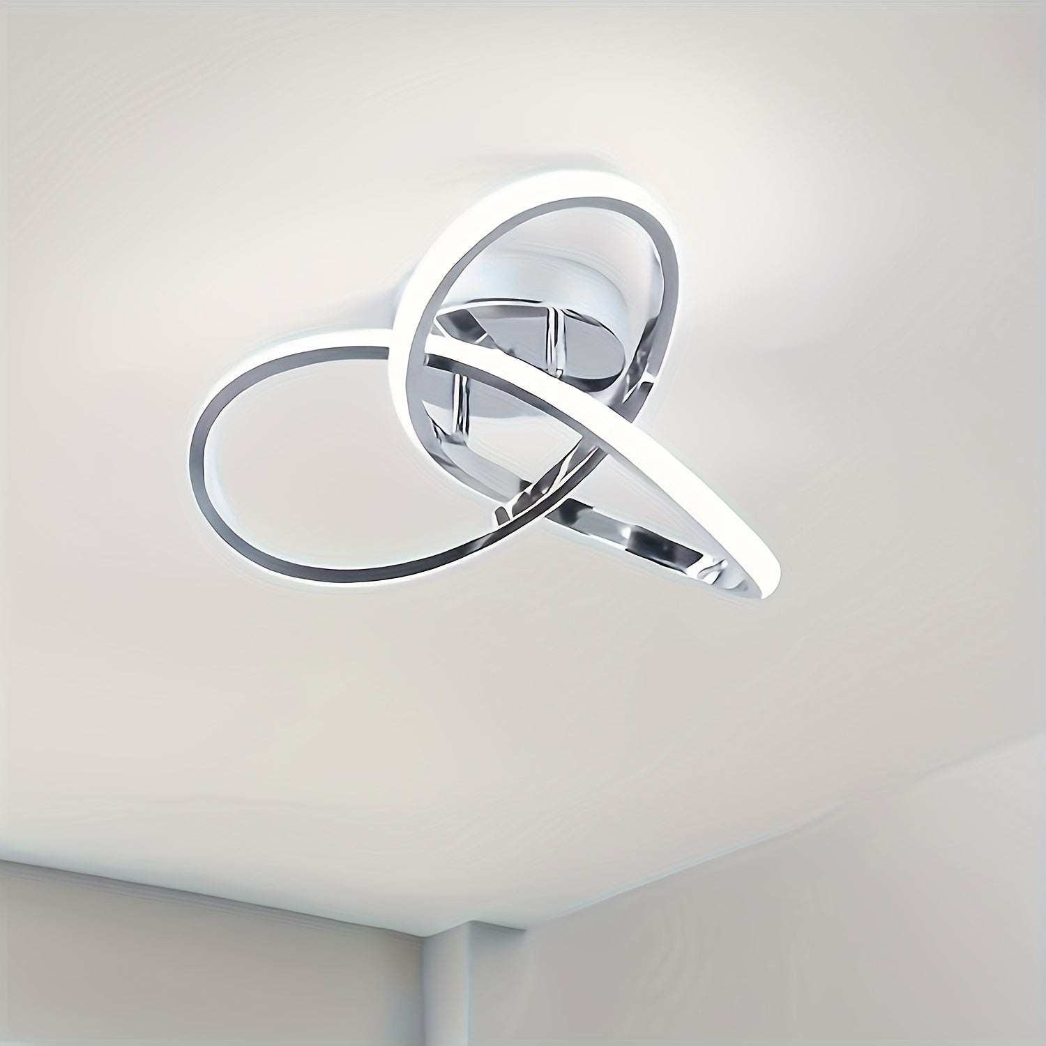 Modern LED Ceiling Chandelier with Metal Shade Energy-Efficient Spiral Design for Living Room Kitchen Bedroom